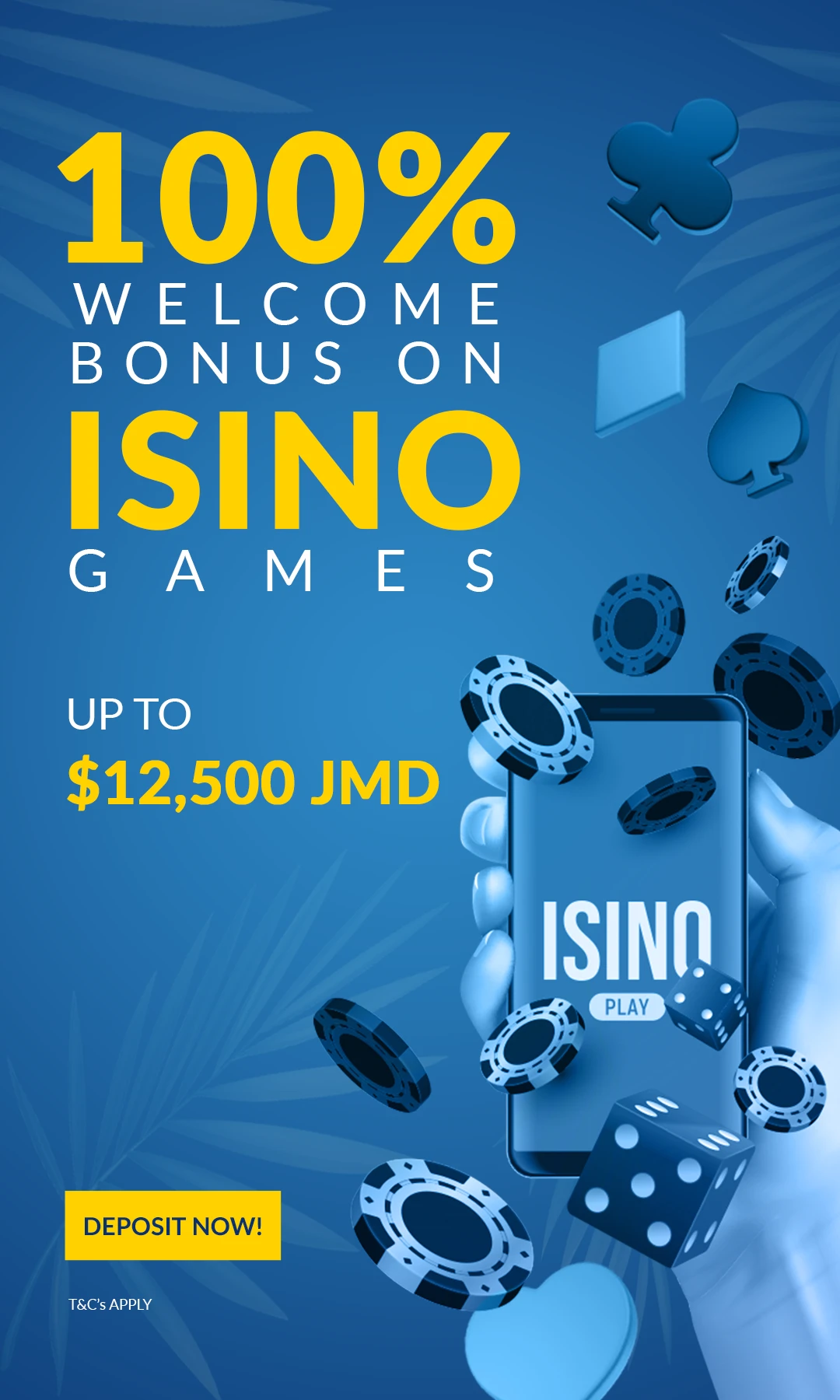 100% Welcome Bonus on Isino Games
